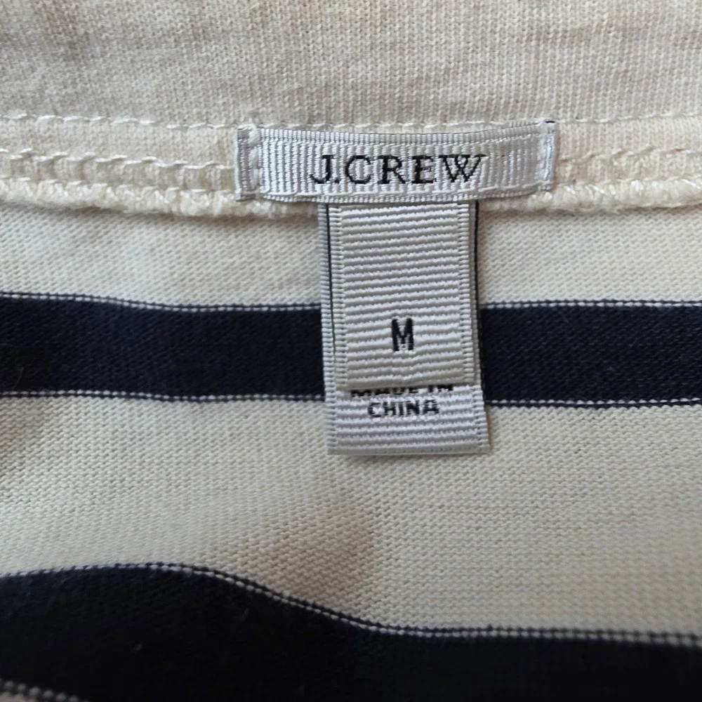 J CREW Women's Top SZ M Striped Aztec‎ Neon Embroidered Bateau Neck 3/4  *READ